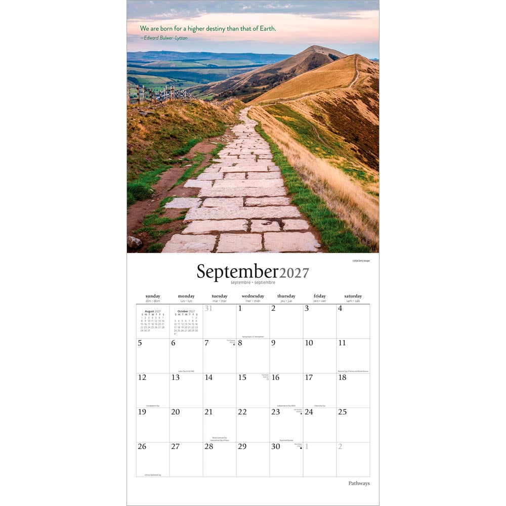 Pathways | 2027 12 x 24 Inch (Hanging) Monthly Square Wall Calendar