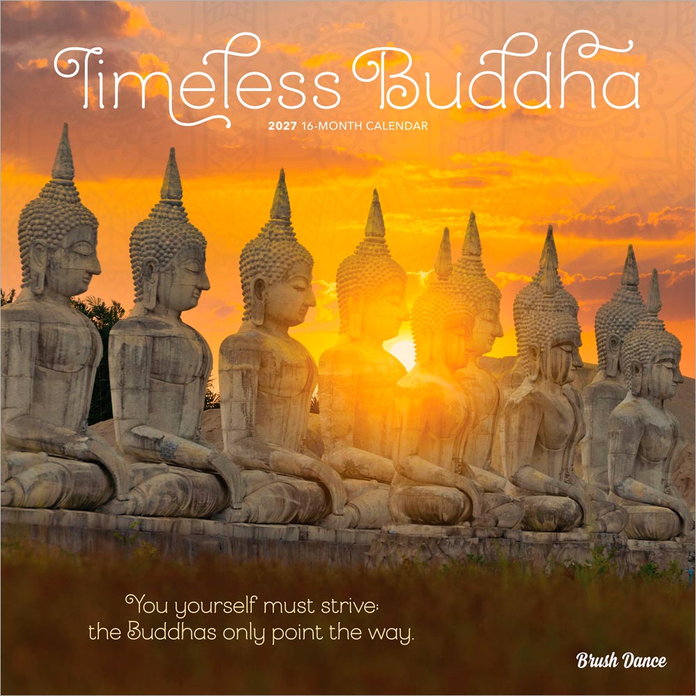 Timeless Buddha | 2027 12 x 24 Inch (Hanging) Monthly Square Wall Calendar