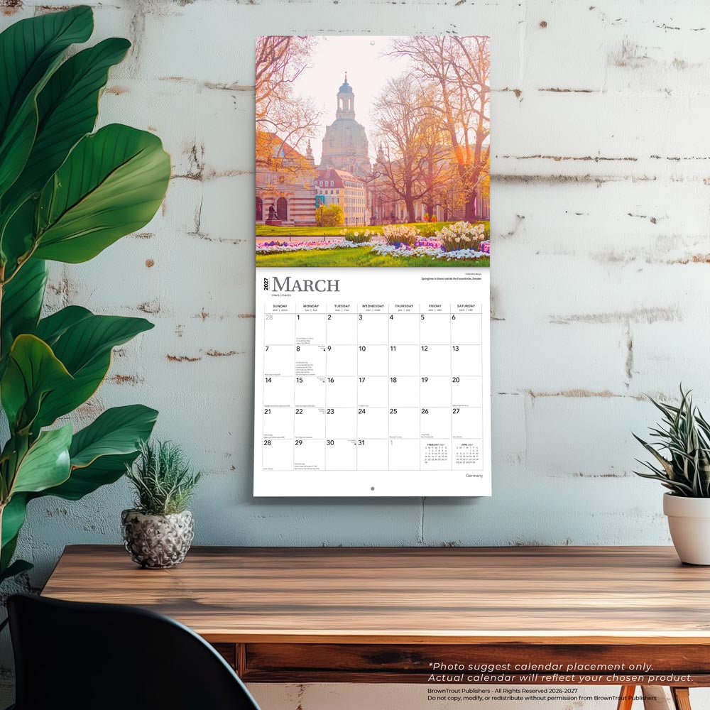 Germany | 2027 12 x 24 Inch (Hanging) Monthly Square Wall Calendar