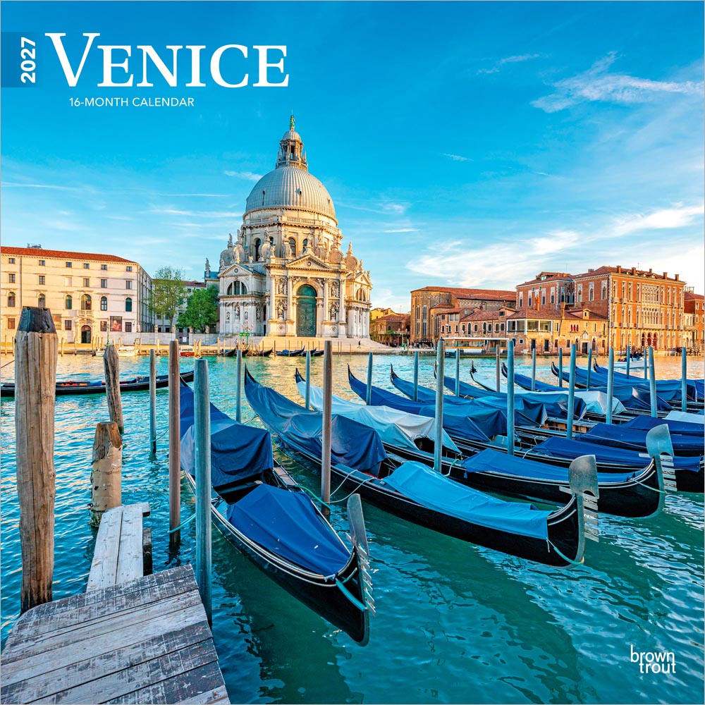 Venice | 2027 12 x 24 Inch (Hanging) Monthly Square Wall Calendar