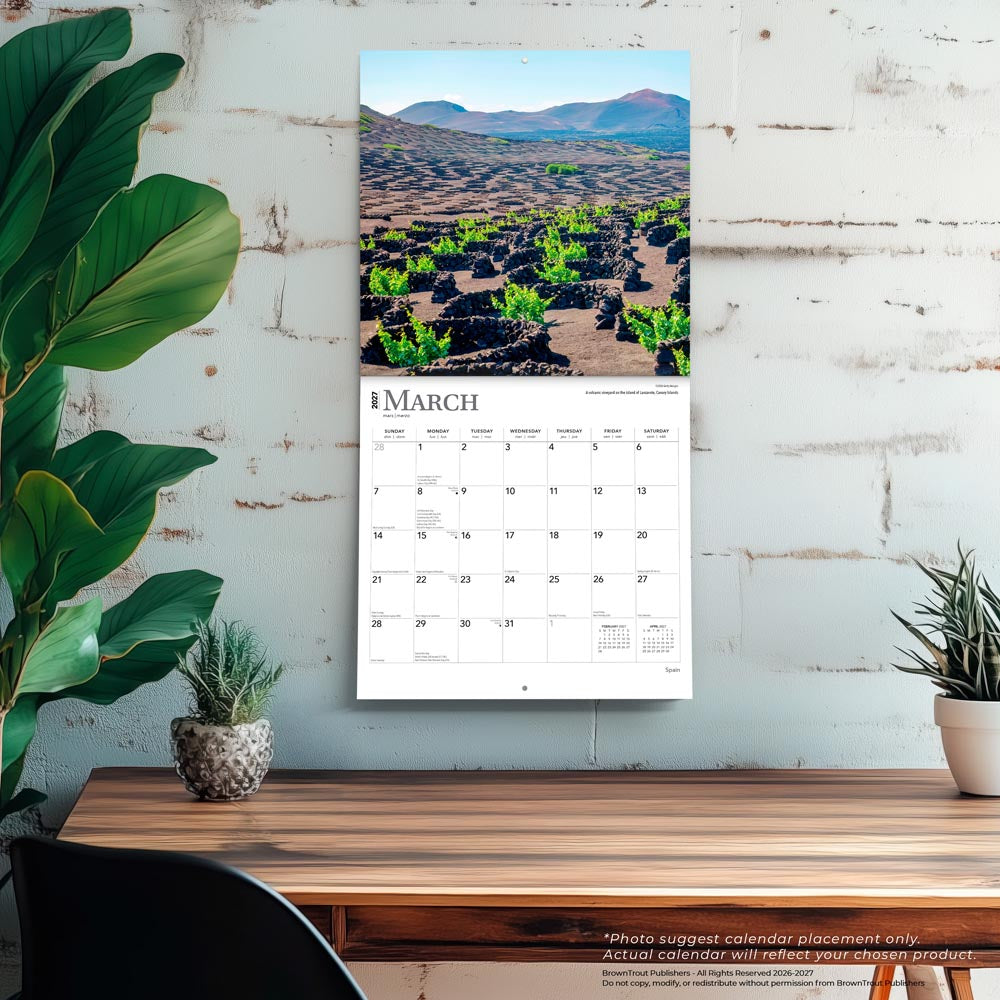 Spain | 2027 12 x 24 Inch (Hanging) Monthly Square Wall Calendar