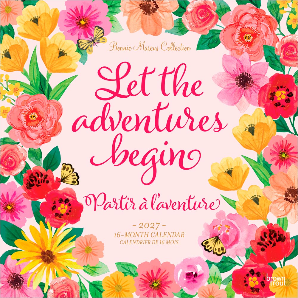 Bonnie Marcus OFFICIAL | 2027 12 x 24 Inch (Hanging) Monthly Square Wall Calendar | English/French Bilingual