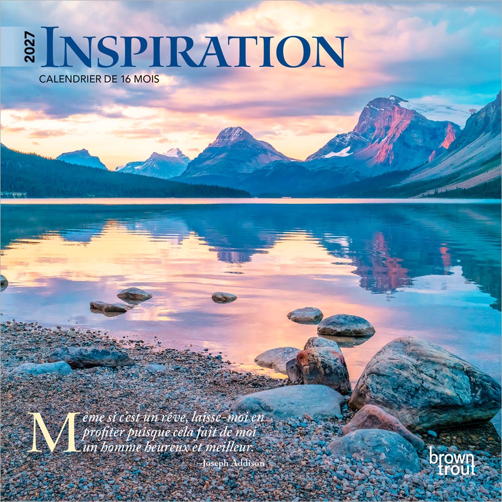 Inspiration | 2027 7 x 14 Inch (Hanging) Monthly Mini Wall Calendar | French Language