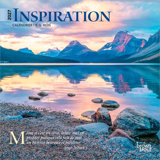 Inspiration | 2027 7 x 14 Inch (Hanging) Monthly Mini Wall Calendar | French Language