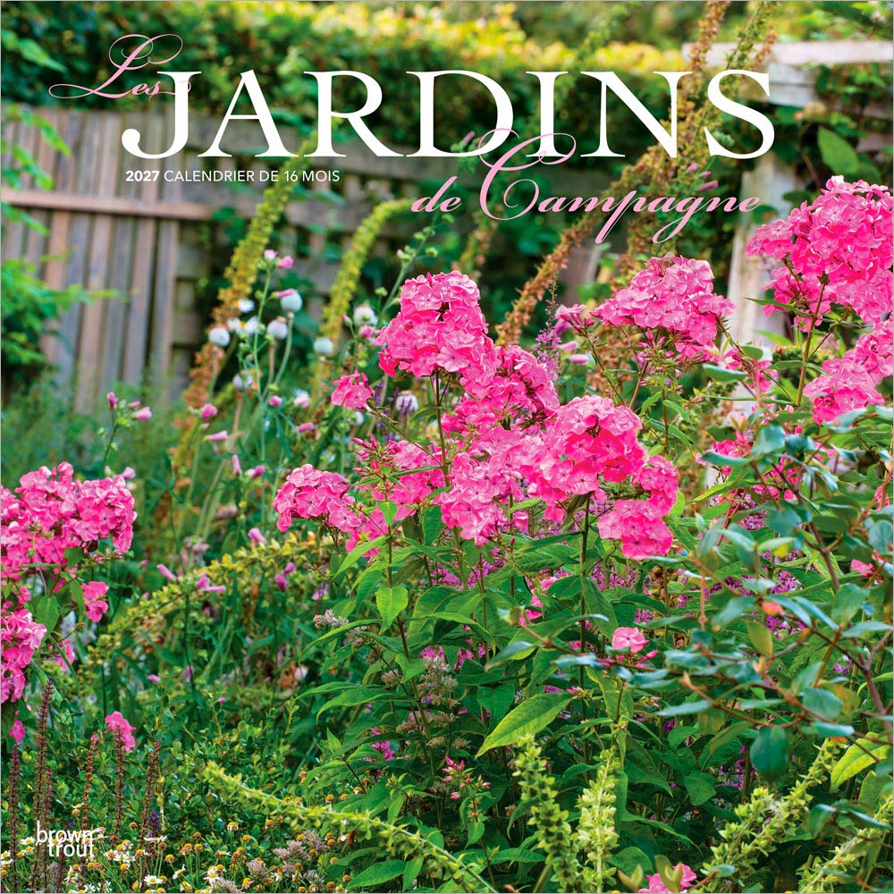 Les Jardins de Campagne | 2027 12 x 24 Inch (Hanging) Monthly Square Wall Calendar | French Language