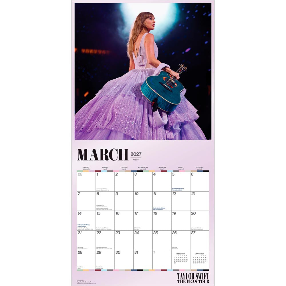 Taylor Swift OFFICIAL | 2027 12 x 24 Inch (Hanging) Monthly Square Wall Calendar | English/French Bilingual