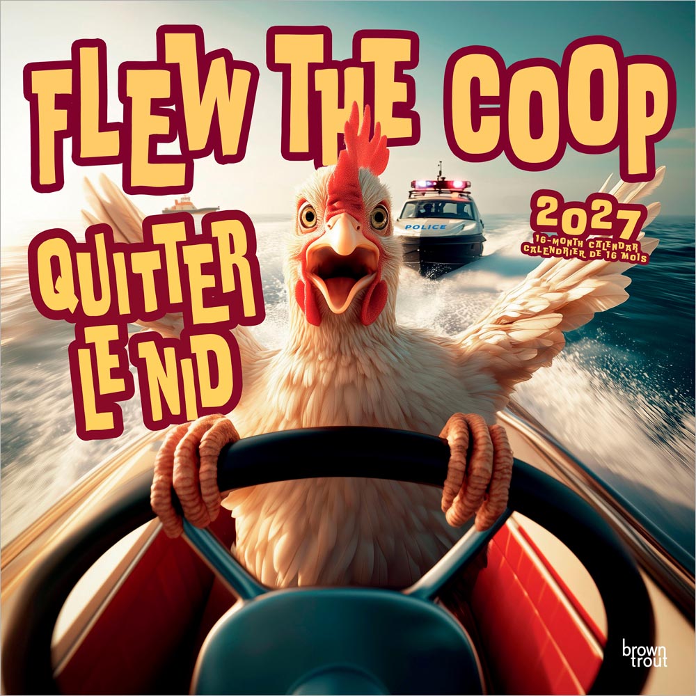 Flew the Coop | 2027 12 x 24 Inch (Hanging) Monthly Square Wall Calendar | English/French Bilingual
