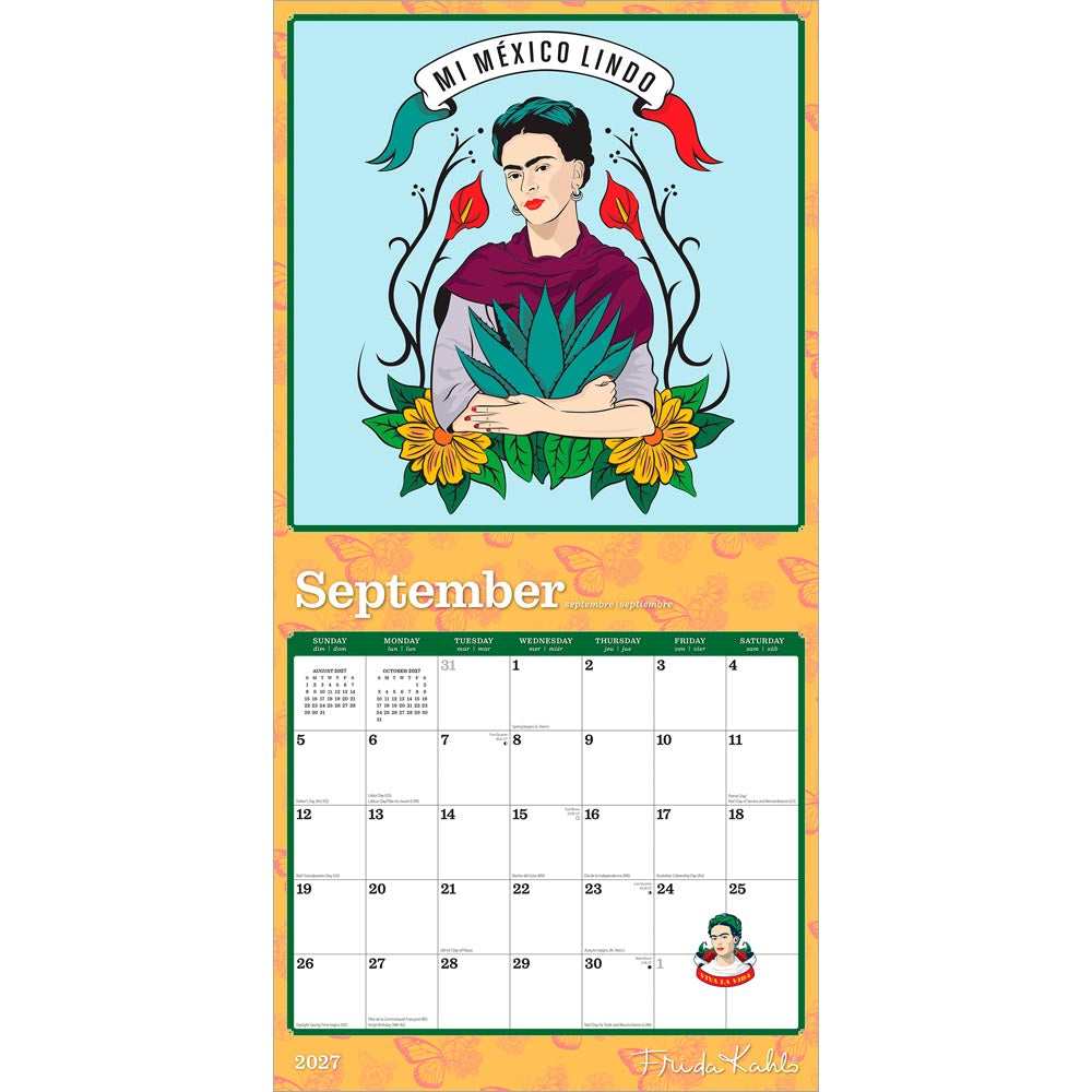 Frida Kahlo OFFICIAL | 2027 12 x 24 Inch (Hanging) Monthly Square Wall Calendar