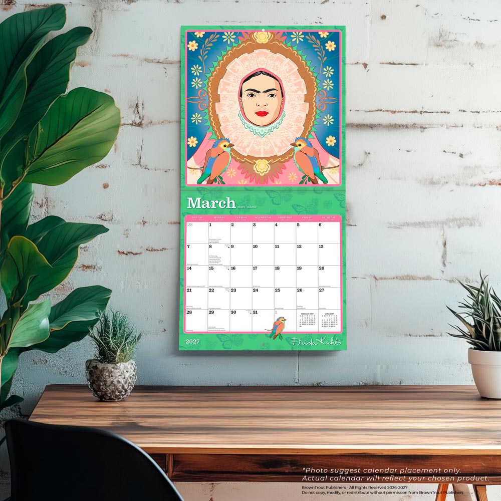 Frida Kahlo OFFICIAL | 2027 12 x 24 Inch (Hanging) Monthly Square Wall Calendar