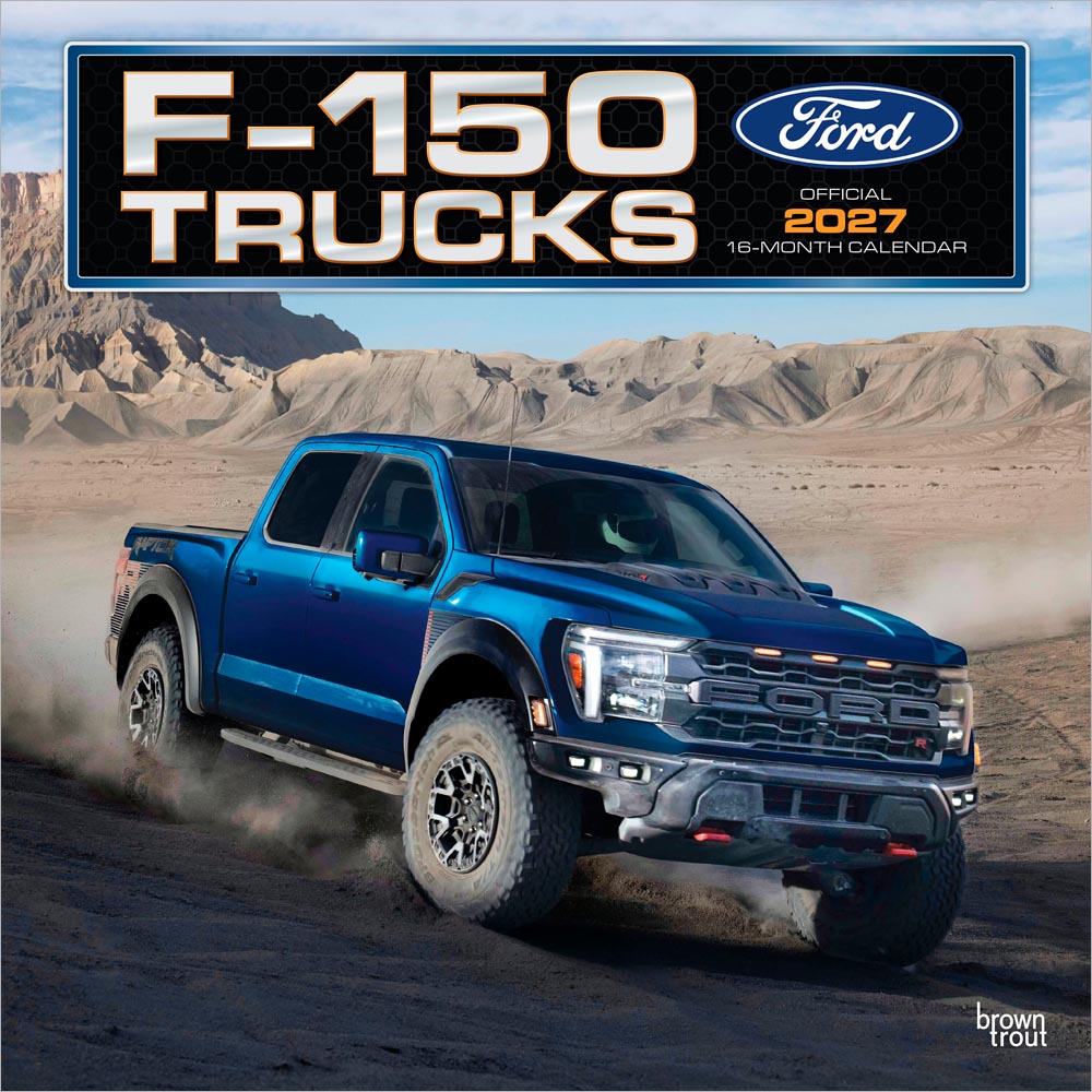 Ford F150 Trucks OFFICIAL | 2027 12 x 24 Inch (Hanging) Monthly Square Wall Calendar