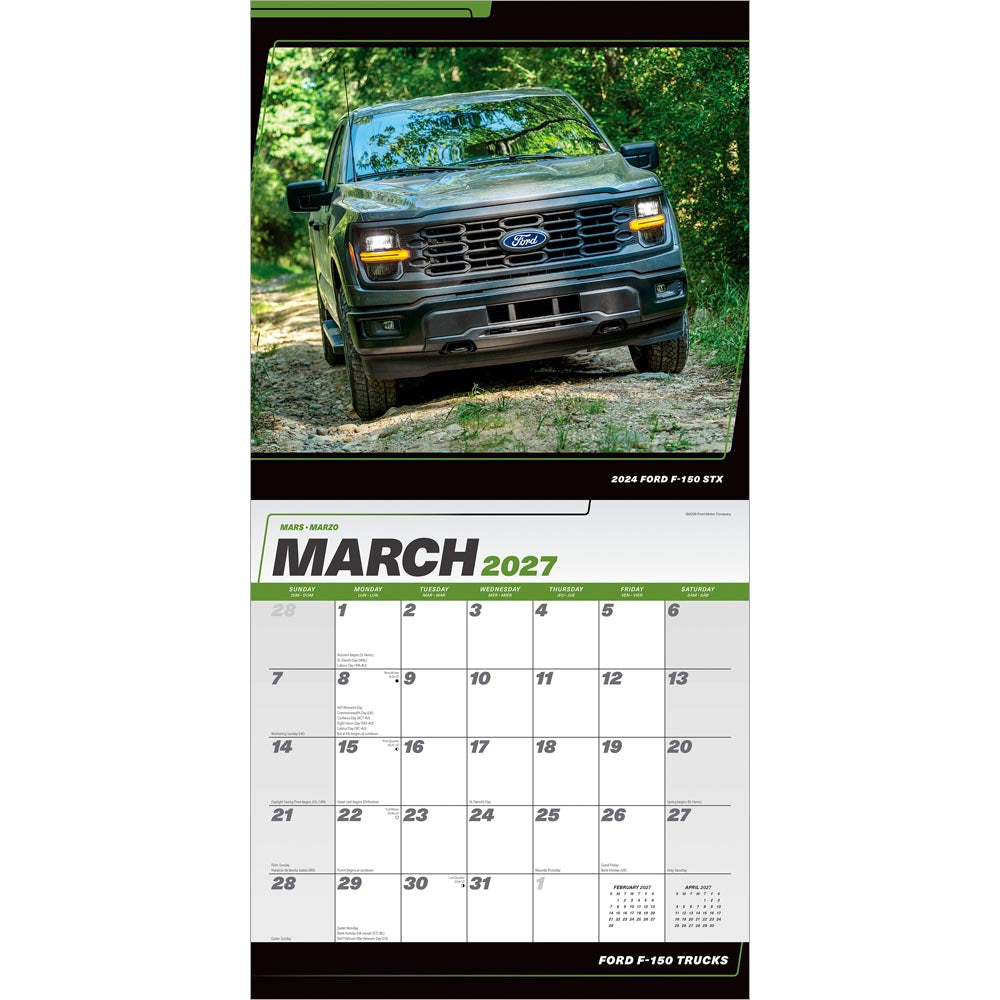 Ford F150 Trucks OFFICIAL | 2027 12 x 24 Inch (Hanging) Monthly Square Wall Calendar