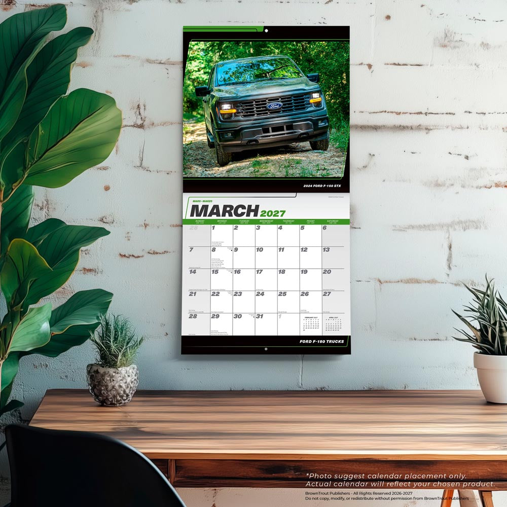 Ford F150 Trucks OFFICIAL | 2027 12 x 24 Inch (Hanging) Monthly Square Wall Calendar