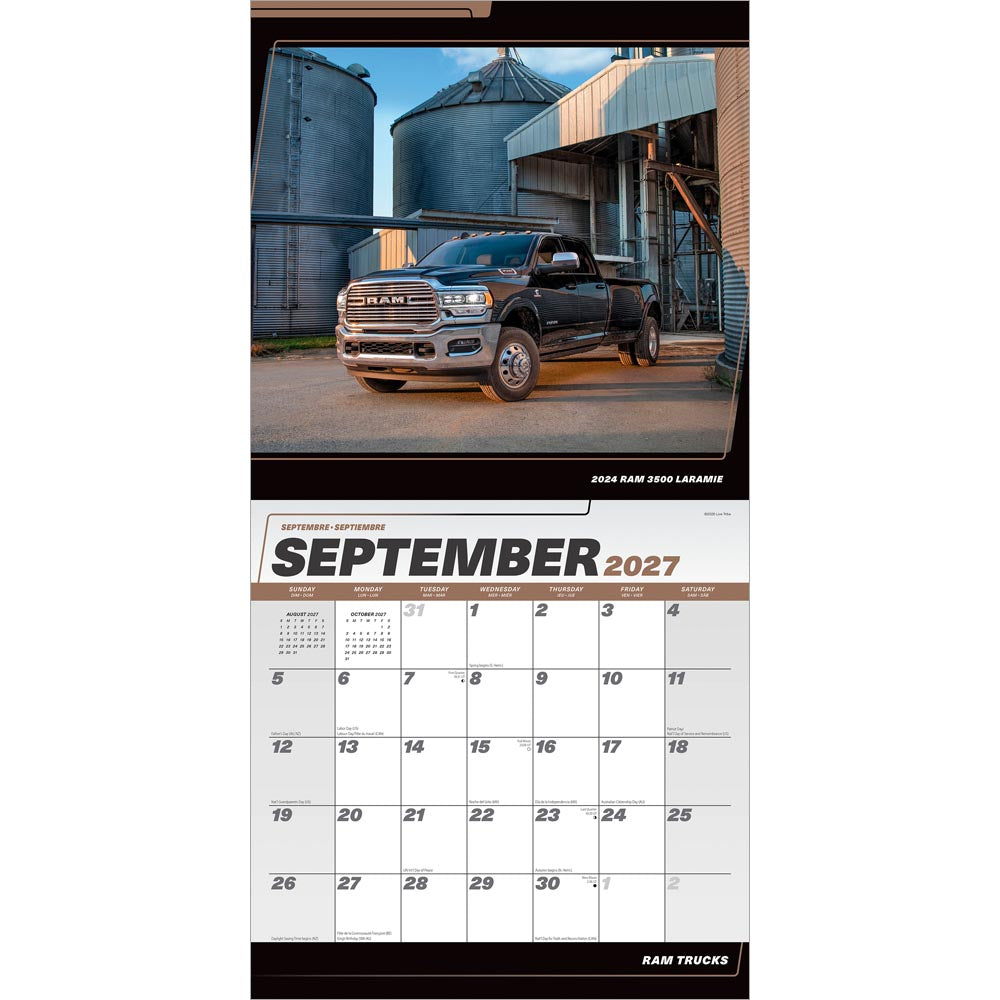 Ram Trucks OFFICIAL | 2027 12 x 24 Inch (Hanging) Monthly Square Wall Calendar | Foil Stamped Cover