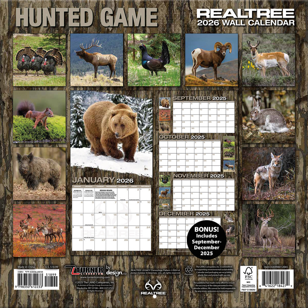 Realtree Hidden Hunter 2026 12x12 Wall Calendar