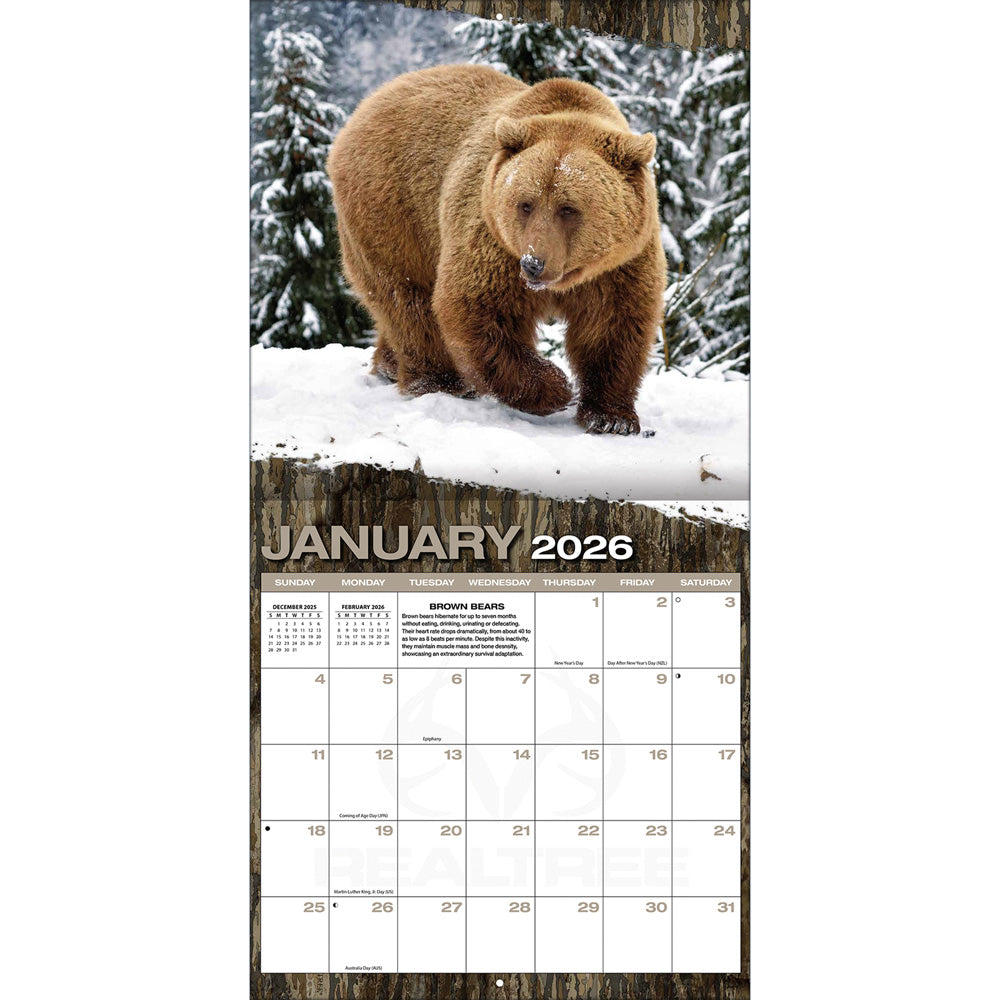 Realtree Hidden Hunter 2026 12x12 Wall Calendar