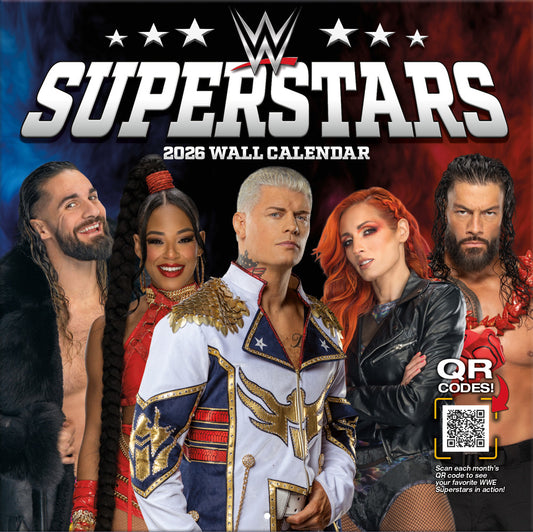 WWE Superstars 2026 12x12 Wall Calendar