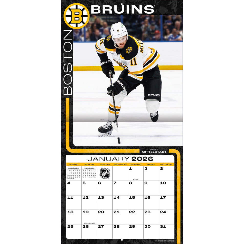 NHL Boston Bruins 2026 12x12 Wall Calendar