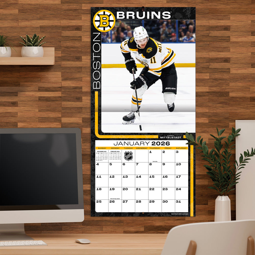 NHL Boston Bruins 2026 12x12 Wall Calendar
