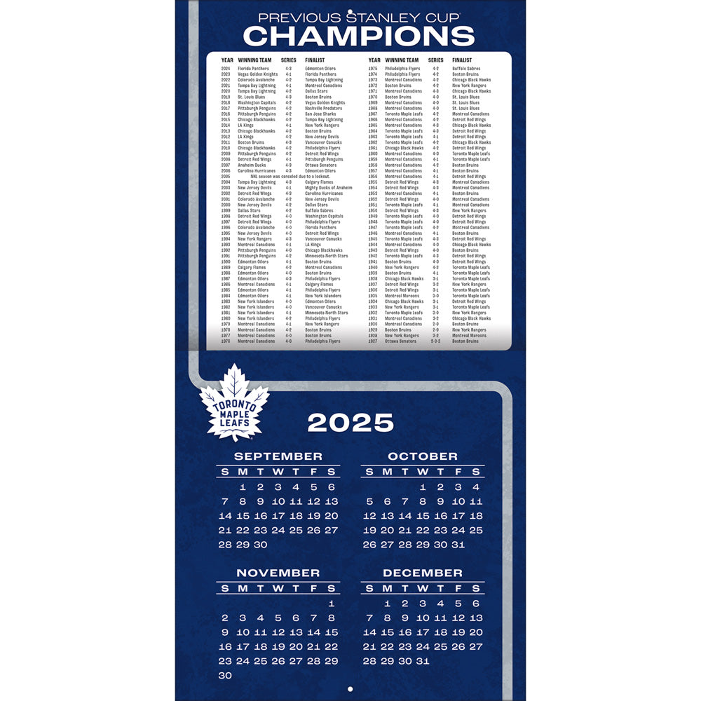 NHL Toronto Maple Leafs 2026 12x12 Wall Calendar