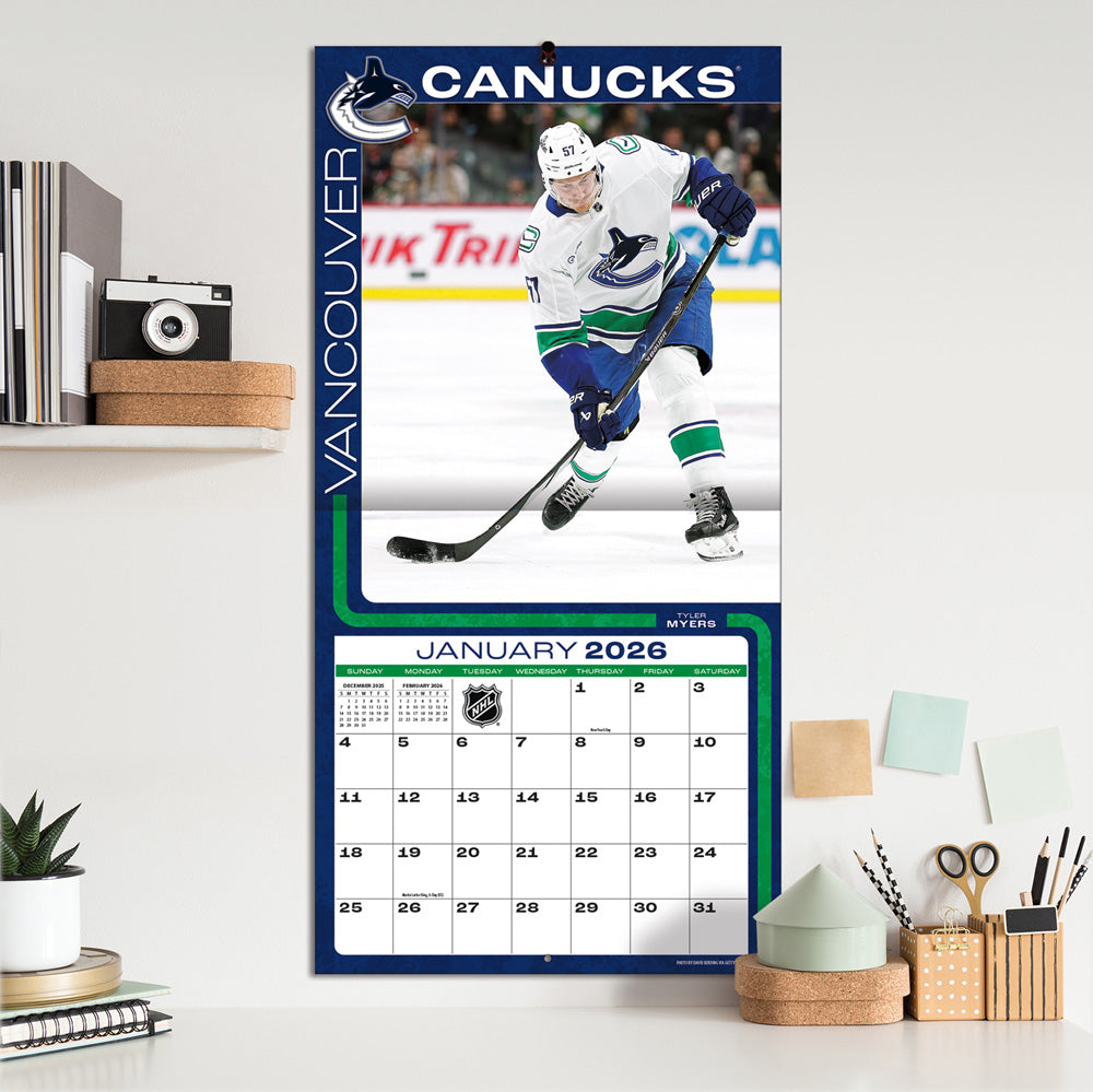 NHL Vancouver Canucks 2026 12x12 Wall Calendar