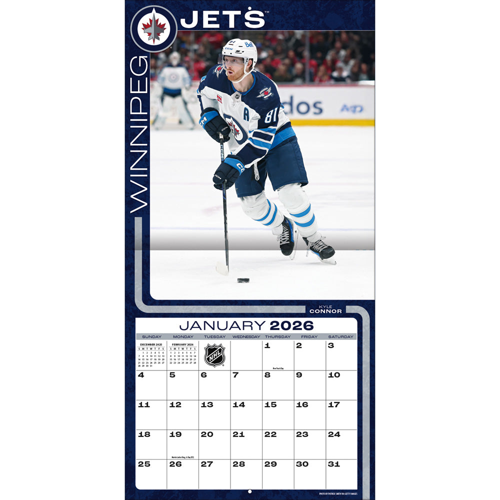 NHL Winnipeg Jets 2026 12x12 Wall Calendar