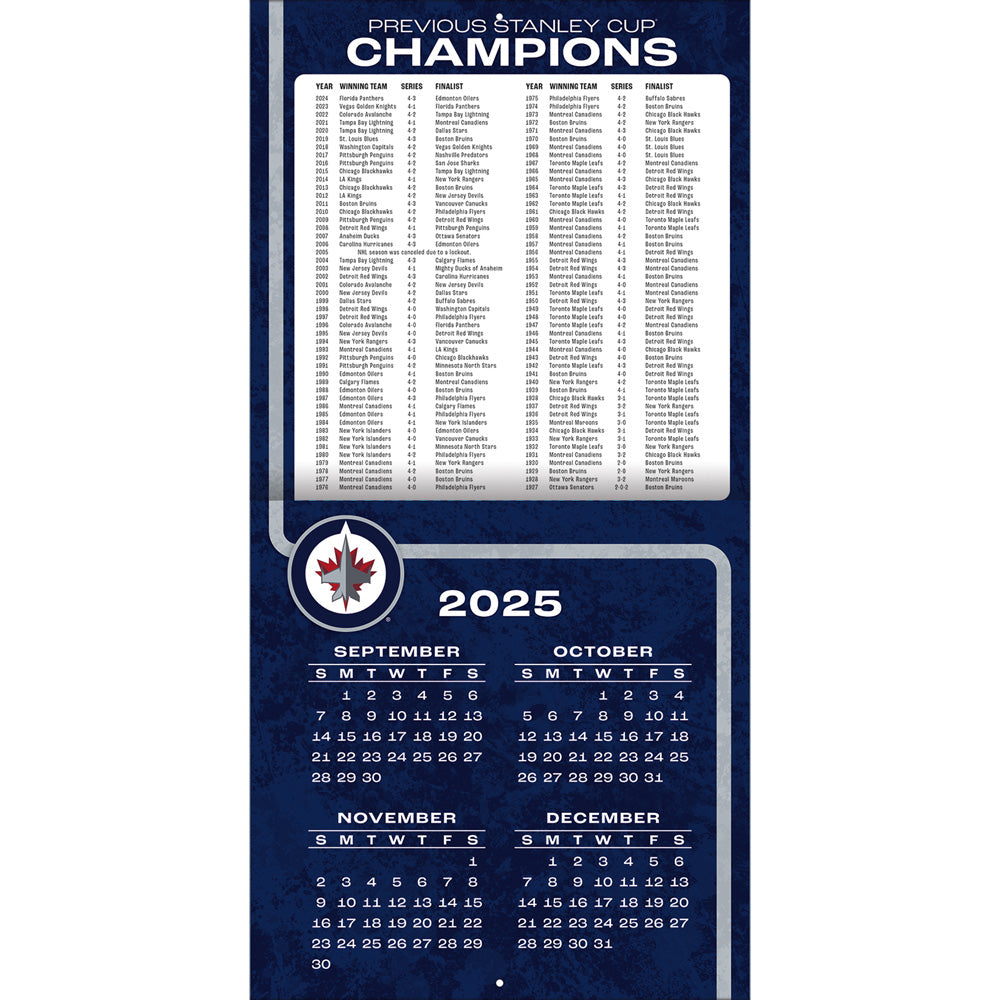 NHL Winnipeg Jets 2026 12x12 Wall Calendar