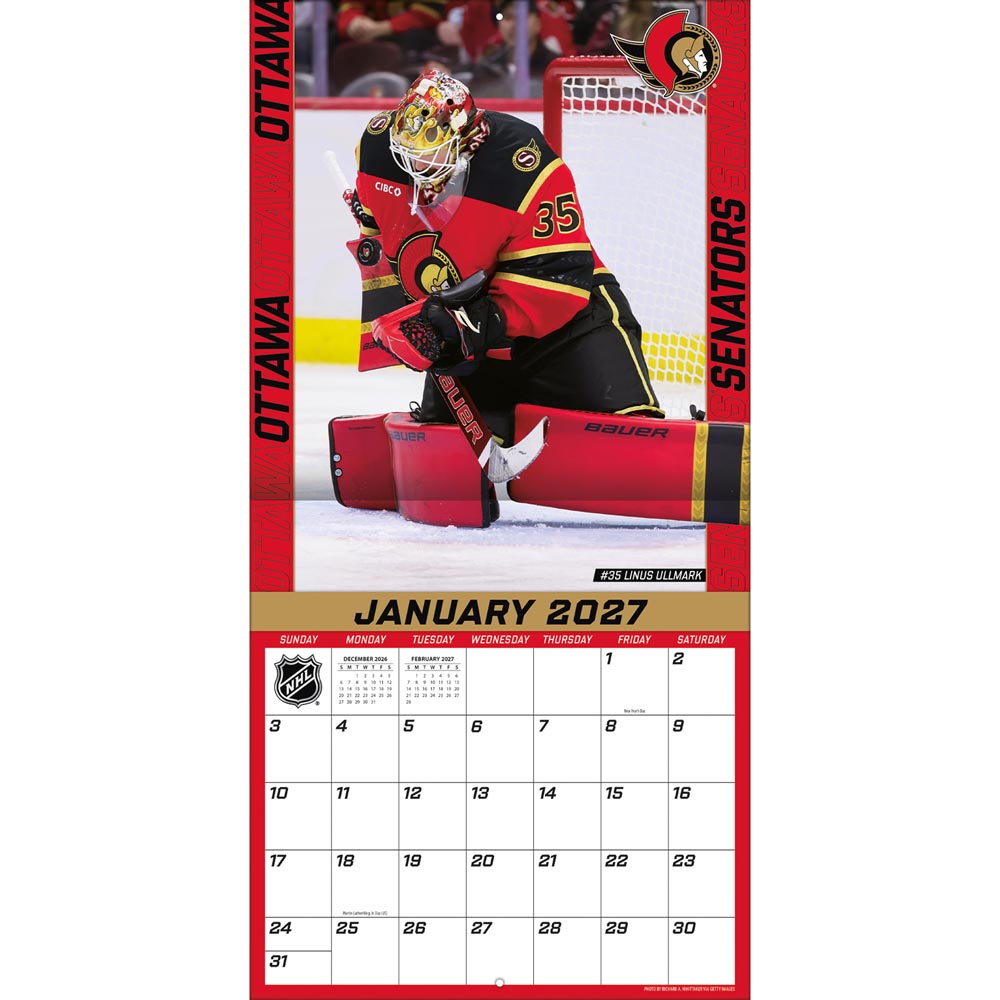 Ottawa Senators 2027 12X12 Team Wall Calendar Turner