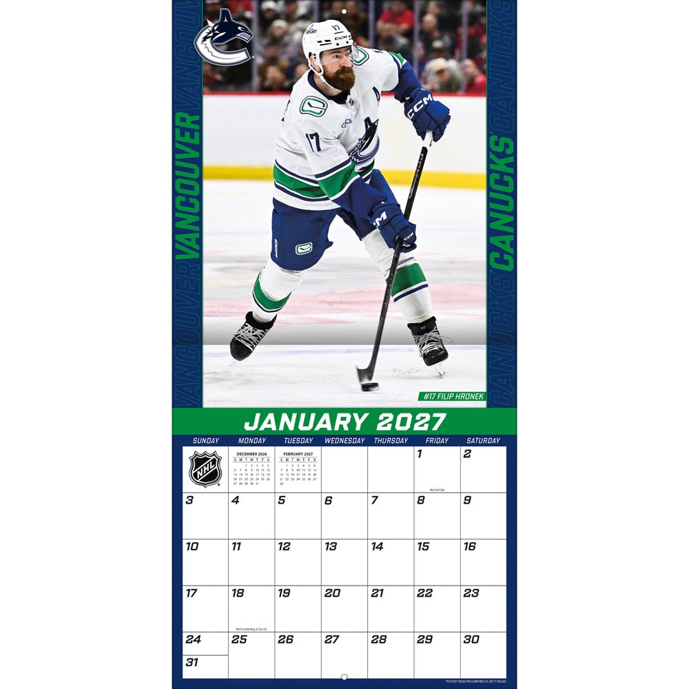 Vancouver Canucks 2027 12X12 Team Wall Calendar Turner