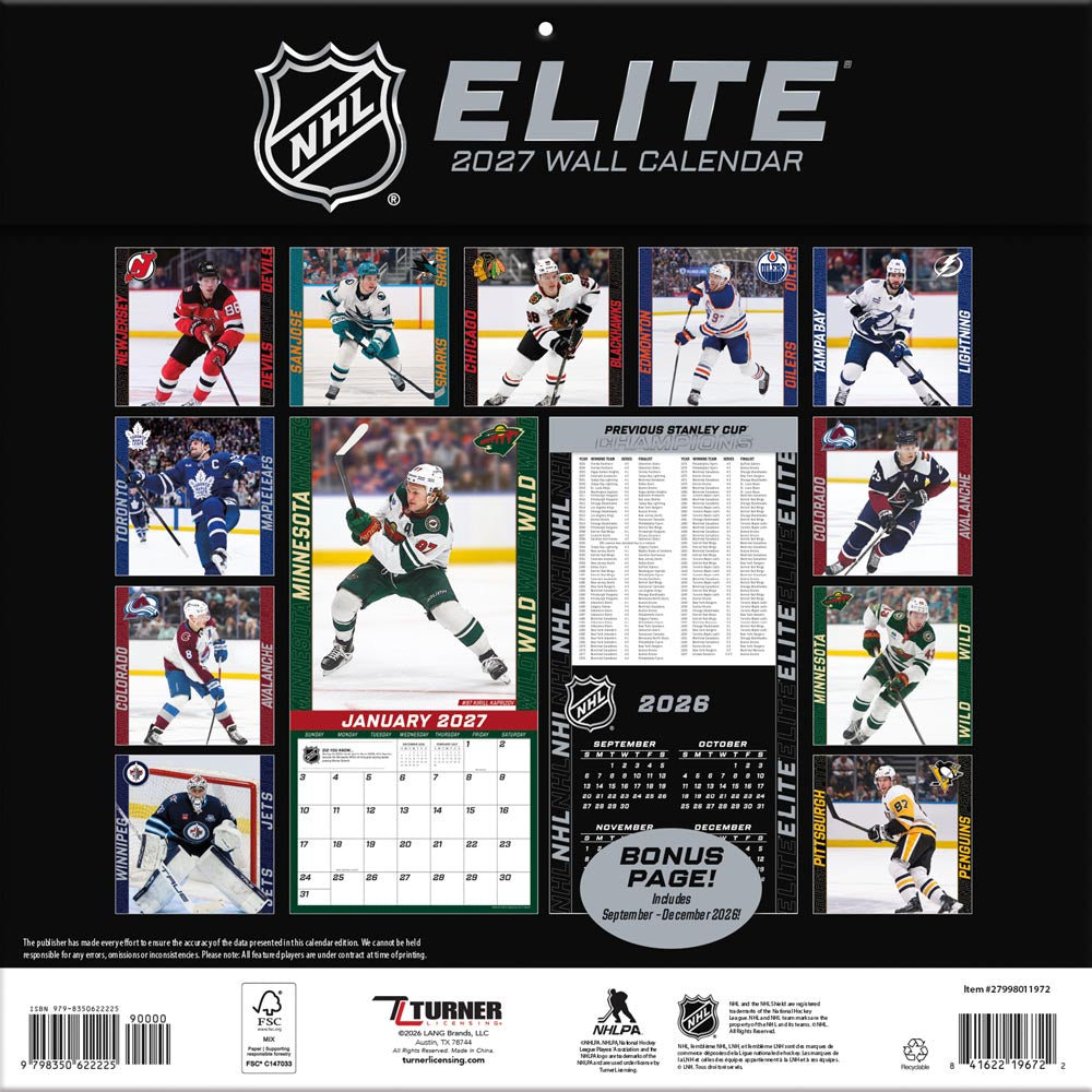 Nhl Elite 2027 12X12 Wall Calendar Turner
