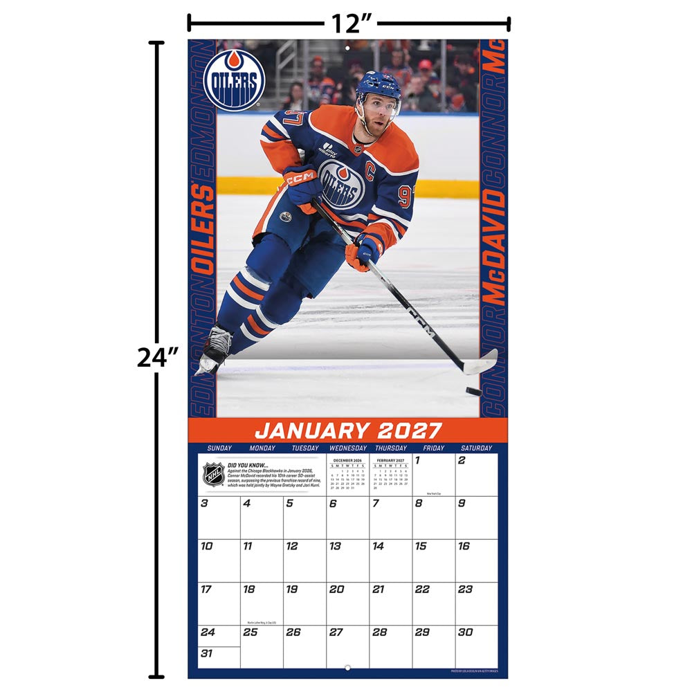 Connor Mcdavid 2027 12X12 Player Wall Calendar Turner