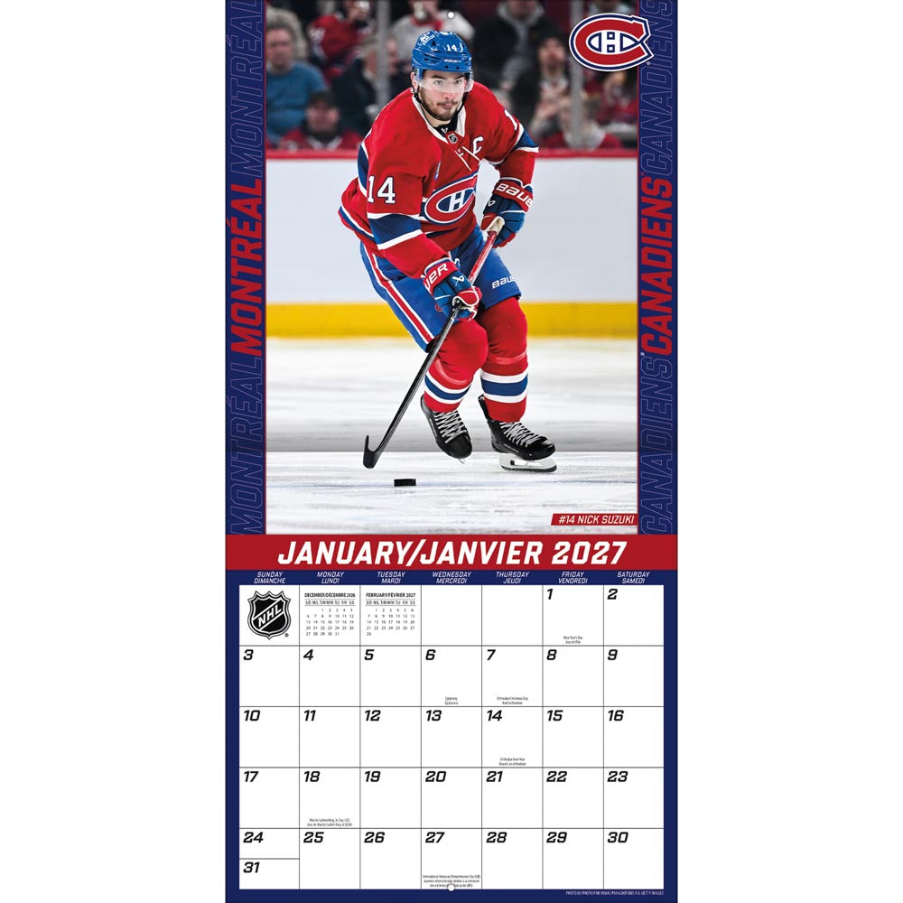 Montreal Canadiens - Bilingual 2027 12X12 Team Wall Calendar Turner