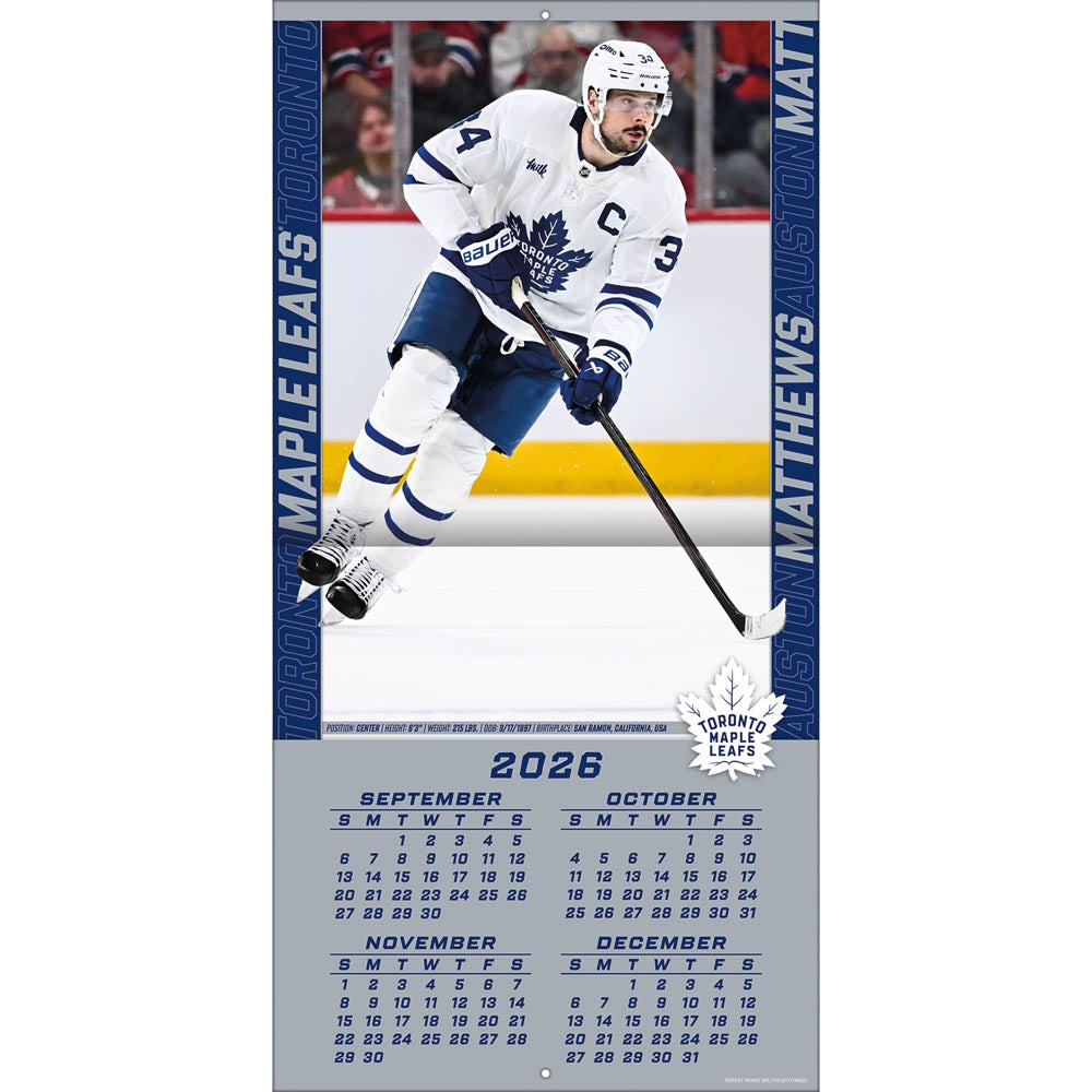 Auston Matthews 2027 12X12 Player Wall Calendar Turner