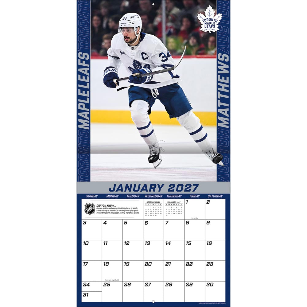Auston Matthews 2027 12X12 Player Wall Calendar Turner