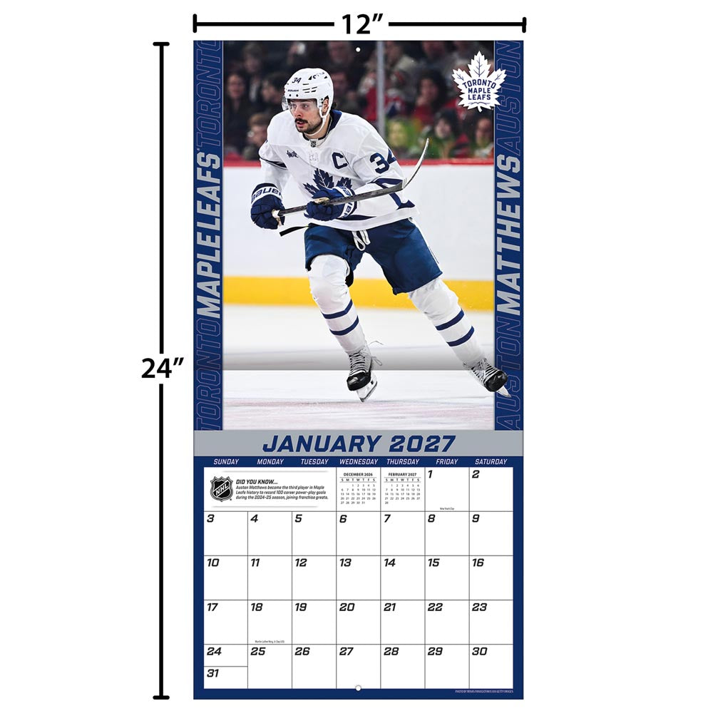 Auston Matthews 2027 12X12 Player Wall Calendar Turner