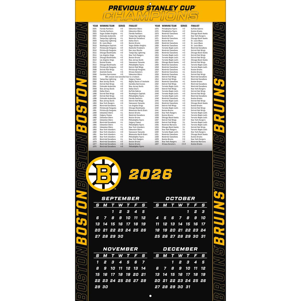 Boston Bruins 2027 12X12 Team Wall Calendar Turner