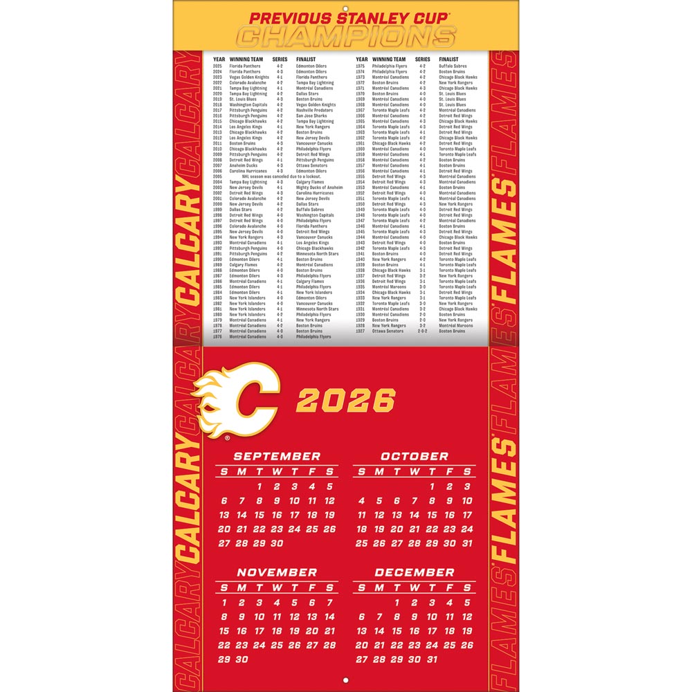 Calgary Flames 2027 12X12 Team Wall Calendar Turner