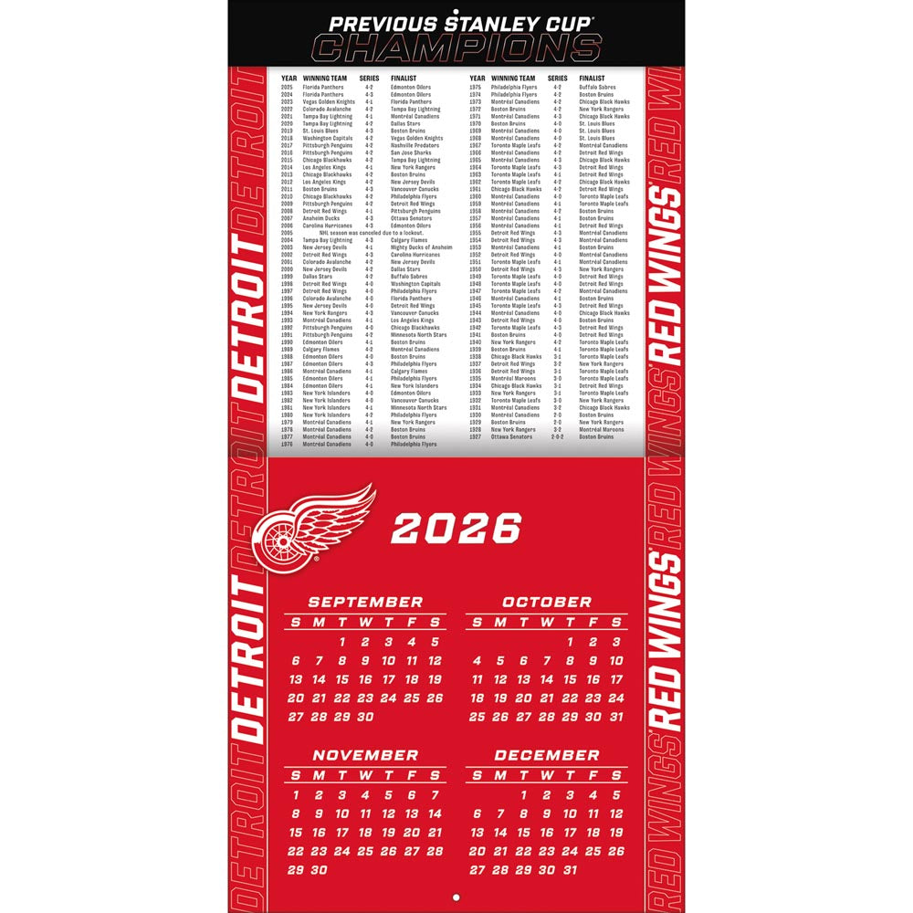 Detroit Red Wings 2027 12X12 Team Wall Calendar Turner