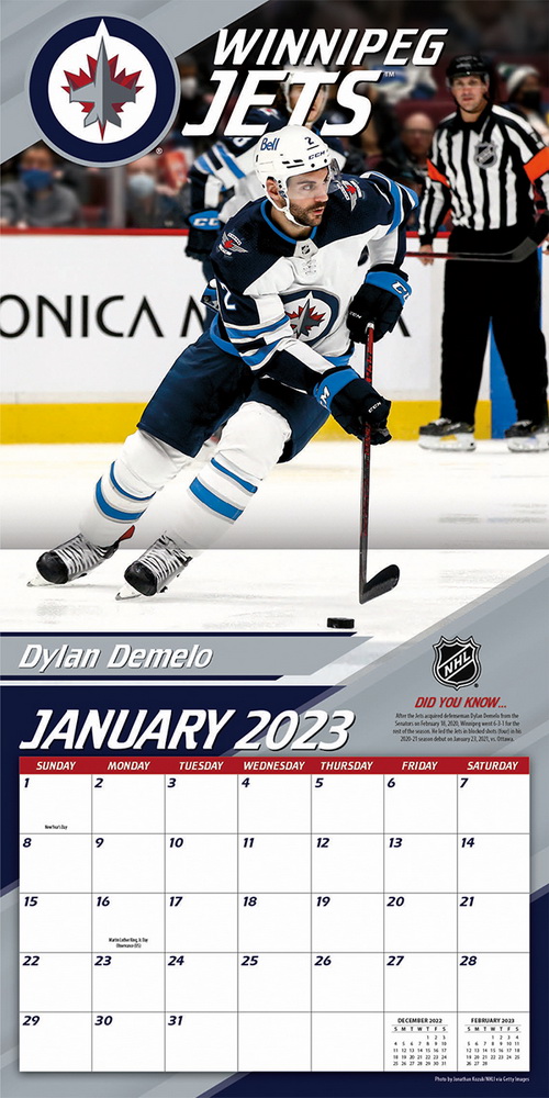 Winnipeg Jets 2022 12x12 Team Wall Calendar (Other)