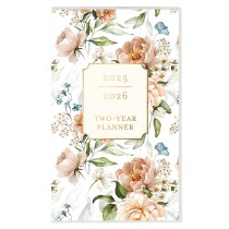 Vintage Floral | 2025-2026 3.5 x 6.5 Inch Two Year Monthly Pocket Planner