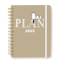 Peanuts Plan | 2025 6 x 8 Inch Hardbound Spiral Desk Planner