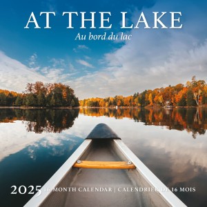 At the Lake | Au bord du lac | 2025 12 x 24 Inch Monthly Square Wall Calendar | English/French Bilingual